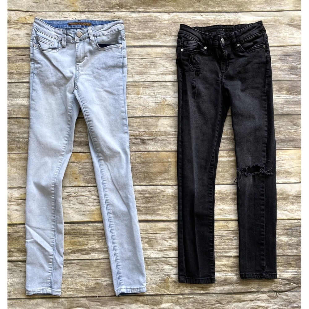 Joe's Jeans Youth Girls Light Wash & Faded Black Distressed Size 12 - Lot of 2
